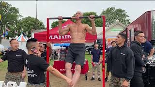 Doug Holmberg, World&#39;s Strongest 69 year old, 28.75 Pull-ups, MN State Fair, Thu 9-2-2021