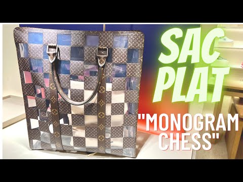 Louis Vuitton Sac Plat Chess PVC Monogram Shoulder Bag