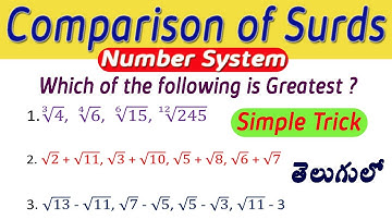 Comparison of Surds I Which is Greatest ? I Problems on number system I Ramesh Sir I For all exams