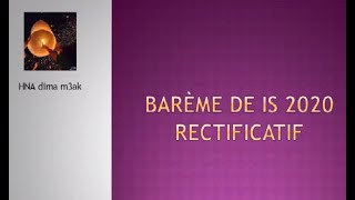 Barème de Is 2020 Maroc rectificatif