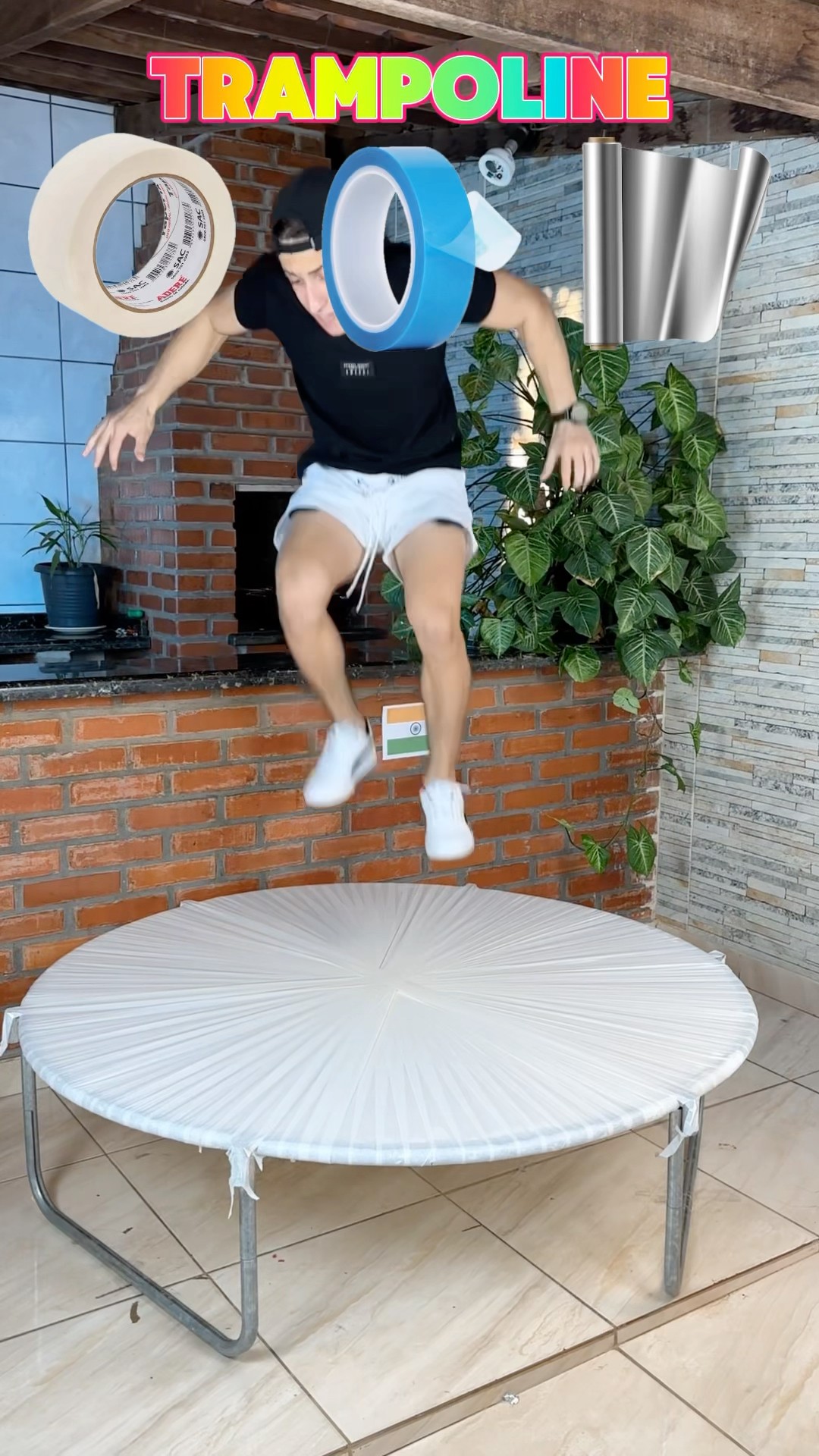 Qual trampolim vai aguentar o meu pulo?!? #shorts #challenge