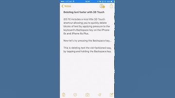 Deleting text faster with 3D Touch on iOS 10