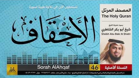 ( 46 ) سورة  الأحقاف | شيخ ابو بكر الشاطري | Sheikh Al Shatri