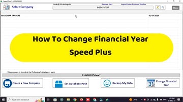 How to change financial year in Speed Plus 9.0