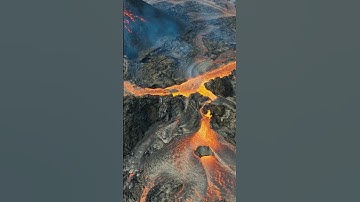 Lava Flowing🌋  #shorts #lava #volcano #landscape #youtubeshorts