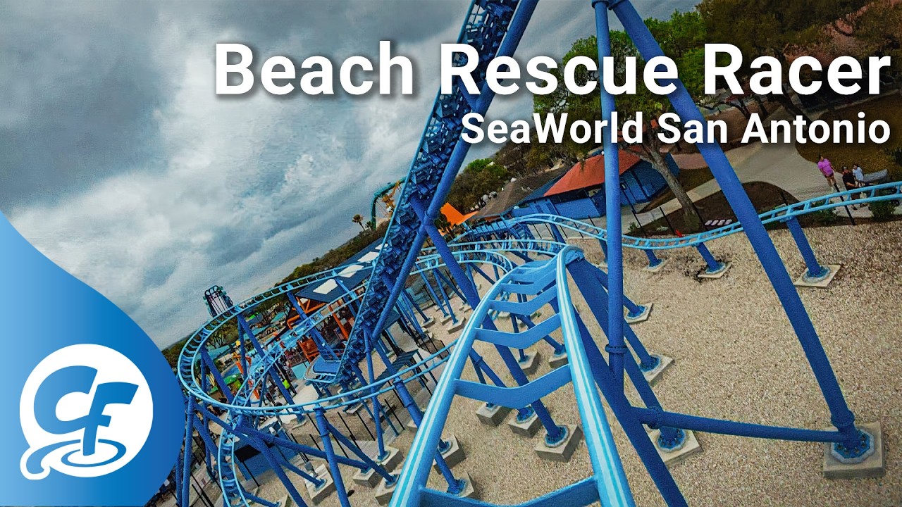 Beach Rescue Racer front seat on-ride 4K POV SeaWorld San Antonio