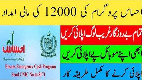Get 12000 Rs from emergency ehsaas programme! How to apply Ehsas emergency programe!Fund!Registratio