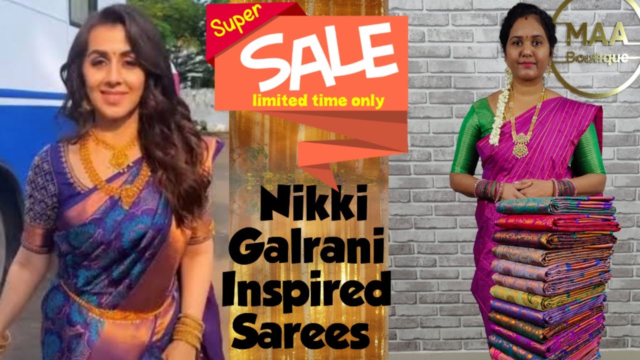 🌟10% One Day Offer🌟Nikki Galrani Inspired Saree🌟 MAA Boutique🌟 Wtsapp 7904777474🌟Kanjeevaram Sarees🌟