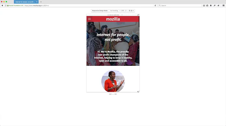 Responsive Design Mode in Firefox Developer Edition 52