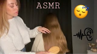 My 1st ASMR video! Hair Brushing, soft spoken