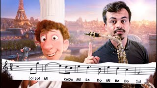 Sax alto - Tema de Ratatouille, partitura com notas.