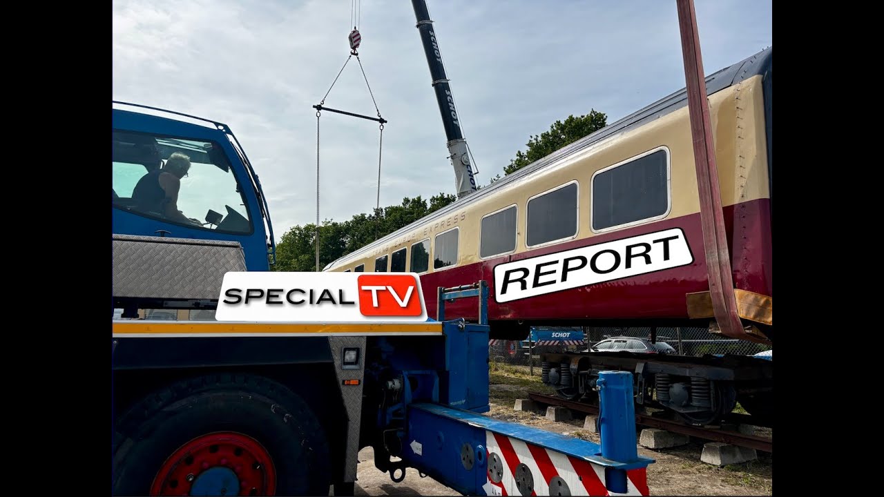 Het vervoer en plaatsing van historische TEE treinwagons, door Van der Vlist en de Schot Groep.