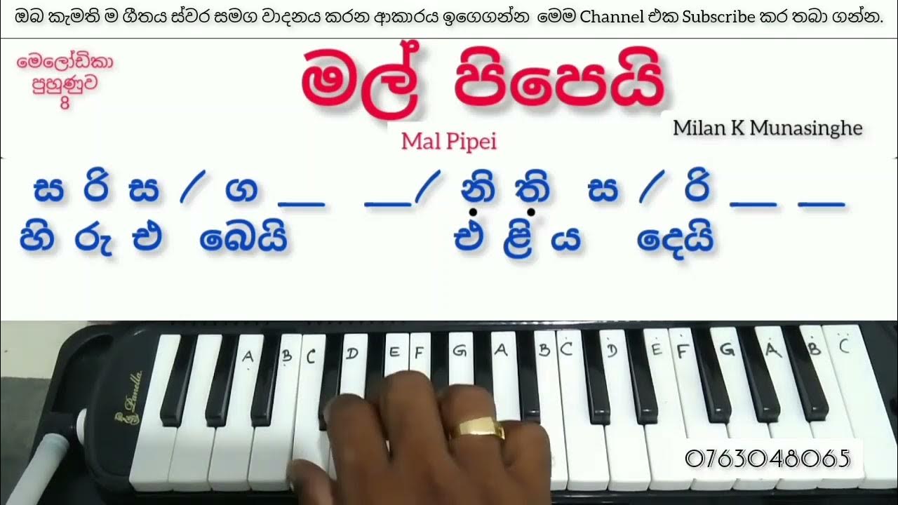 Mal Pipei Erei Melodica Tutorial/Sinhala Notes/Sinhala Lama gee