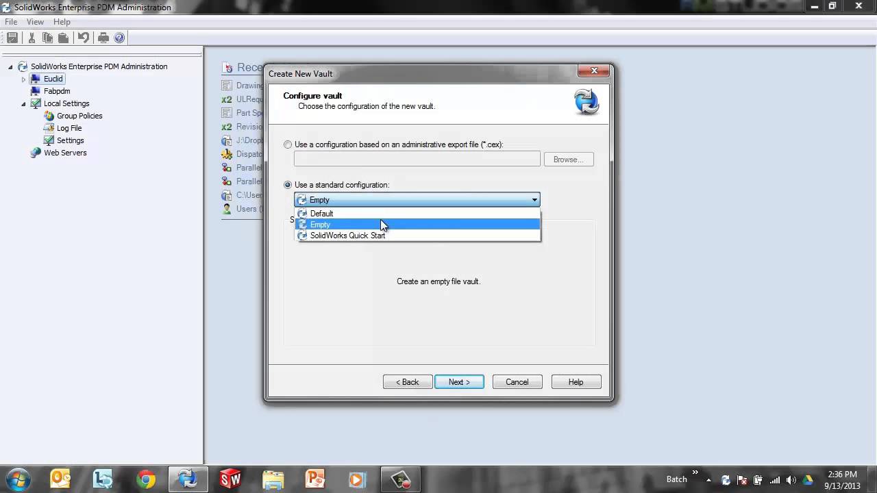 SOLIDWORKS Enterprise PDM – New Vault Wizard - YouTube