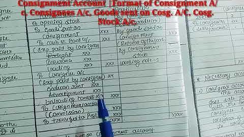 #RCU, KUD | Consignment Account | Formats of Consignment A/c, Consignees A/c, Class-8