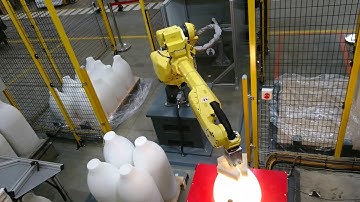 Fine plastic parts finishing and palletizing with FANUC robot