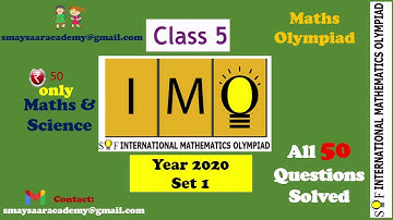 Olympiad IMO NSO SOF Maths Class 5 Set 1 Solved Paper 2020