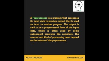 What is preprocessor ?