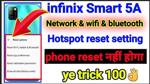 infinix smart 5A bluetooth & network hotspot Reset setting / how to reset network setting infinix