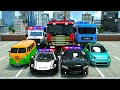 Fire truck, Ambulance, Water carrier &amp; Police Cars for Kids