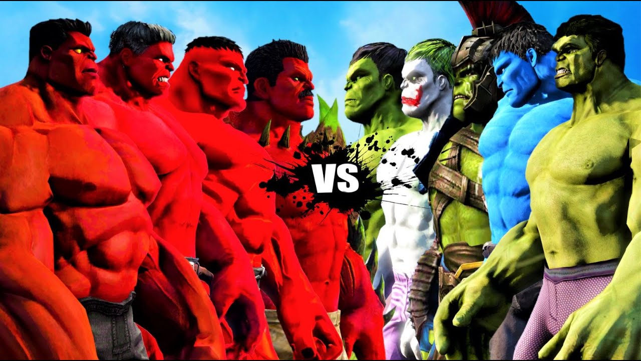 TEAM COLOR HULK VS TEAM RED HULK - EPIC SUPERHEROES BATTLE - YouTube