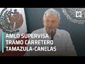 AMLO supervisa el tramo carretero Tamazula - Canelas, Durango