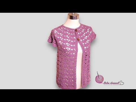 كروشيه بلوزة بوليرو كارديجان صيفى مناسب لجميع المقاسات