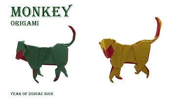 Origami Monkey // How to Make Paper Monkey Step by Step