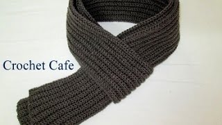 كروشيه كوفية رجالي او نسائي سهلة للمبتدئين | قناة كروشيه كافيه |  Crochet Cafe Channel