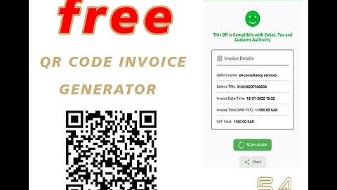 free Qr Code invoice KSA -free saudi invoice -Saudi Arabia Zakat