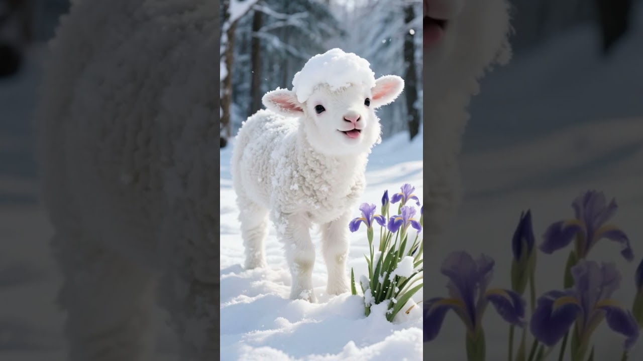 lamb in the snow