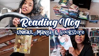 READING VLOG | MANGA, UNHAULING BOOKS, REORGANIZING BOOKSHELVES