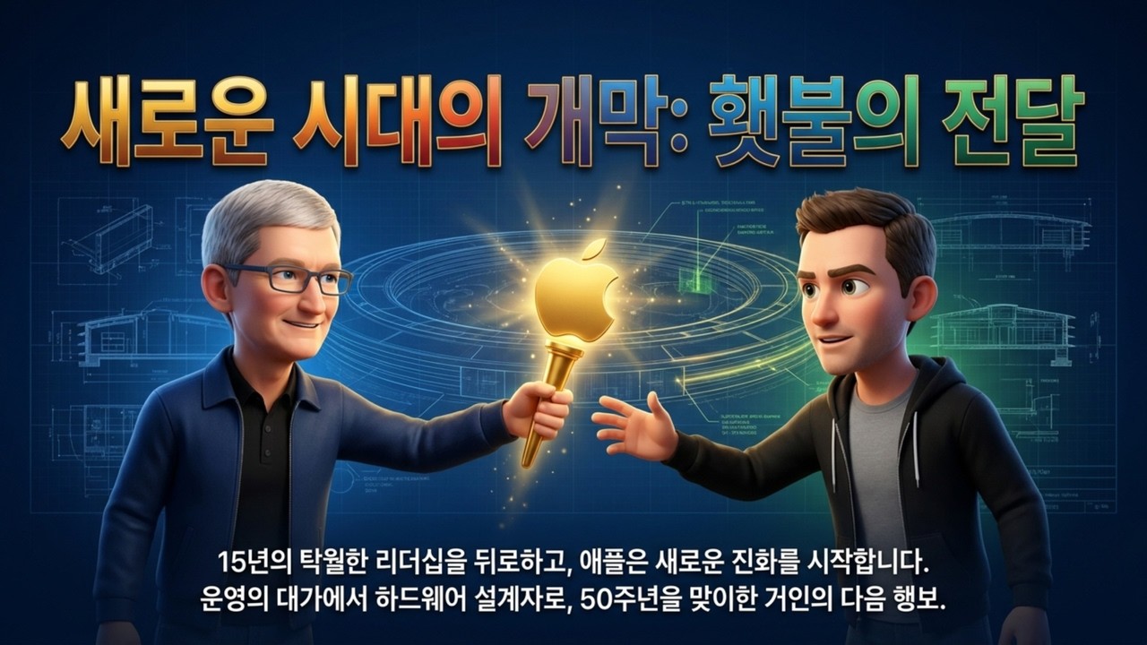 [Apple] 애플의 15년 만의 대격변! 팀 쿡 시대가 저물고 '하드웨어 장인'이 온다 | 팀 쿡의 방패와 존 터너스의 검, 애플이 그리는 무적의 듀얼 리더십 