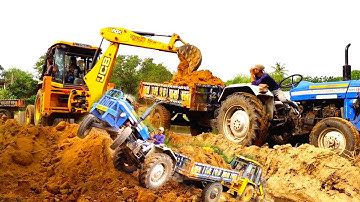 New Jcb 3dx Machine Loading Mud In Old Powertrack Plus 434 Ds Tractor | Jcb Video | Jcb And Tractor