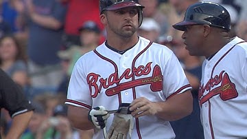 CHC@ATL: Uggla extends hit streak to 33 with a single