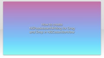 How to create NSPasteboardWriting for Drag and Drop in NSCollectionView