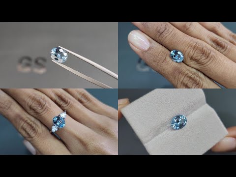 Aquamarine oval cut 1.40 carats, Madagascar Video  № 1