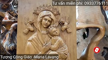 #6 Bức DUY NHẤT Tranh Phù Điêu Đức Mẹ Hằng Cứu Giúp Gỗ Pơ Mu | Tượng Công Giáo #shorts