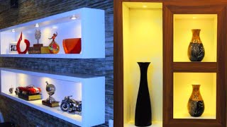 Wall Niches Home Decor Ideas | Wall Niche LED Lights | Living Room Wall Decorating | Wall Shelves