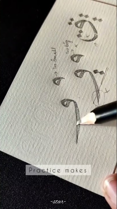 Writing Calligraphy Arabic use A Pencil  Khat Thuluth on Paper #short