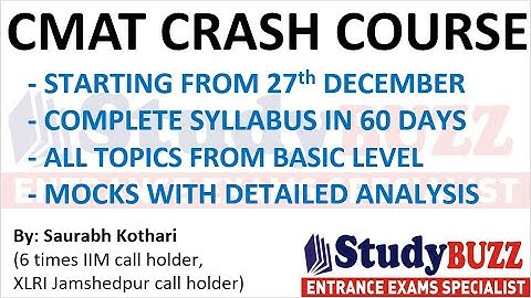 CMAT crash course from 27 December: Complete syllabus, daily videos, test series, 60 days batch