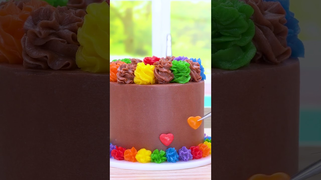 Mini Rainbow Chocolate Cake🌈 Satisfying ASMR | Mini Cake #shorts #asmr #miniature #minicake