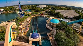 Journey To Atlantis 4K Front Seat Pov - Seaworld San Antonio