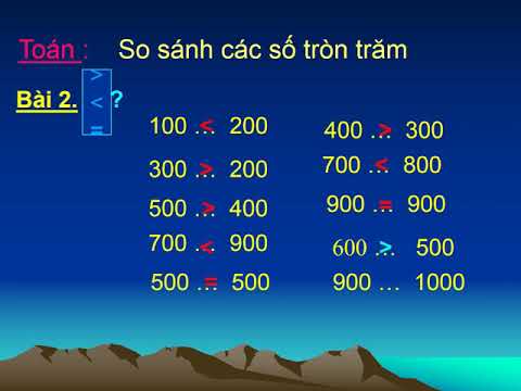 Toán- So sánh các số tròn trăm-Lớp 2-Tuần 28