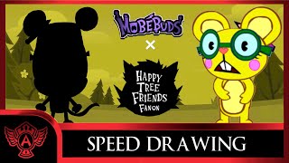 Drawing Character Happy Tree Friends Fanon - Cheeks in Mobebuds Style