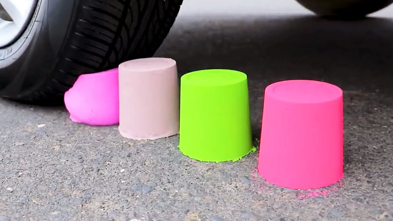 Experiment Car Vs Slimes & Lighters & Balloons ! Crushing Crunchy
