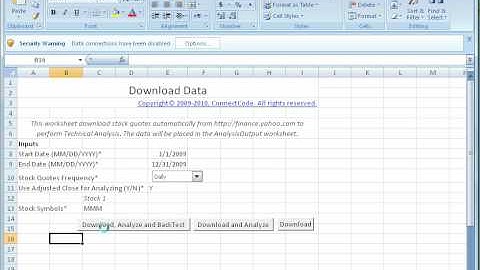 Strategy Backtesting in Microsoft Excel