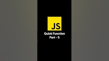 JS Quick Function Part - 5 #shorts #javascript