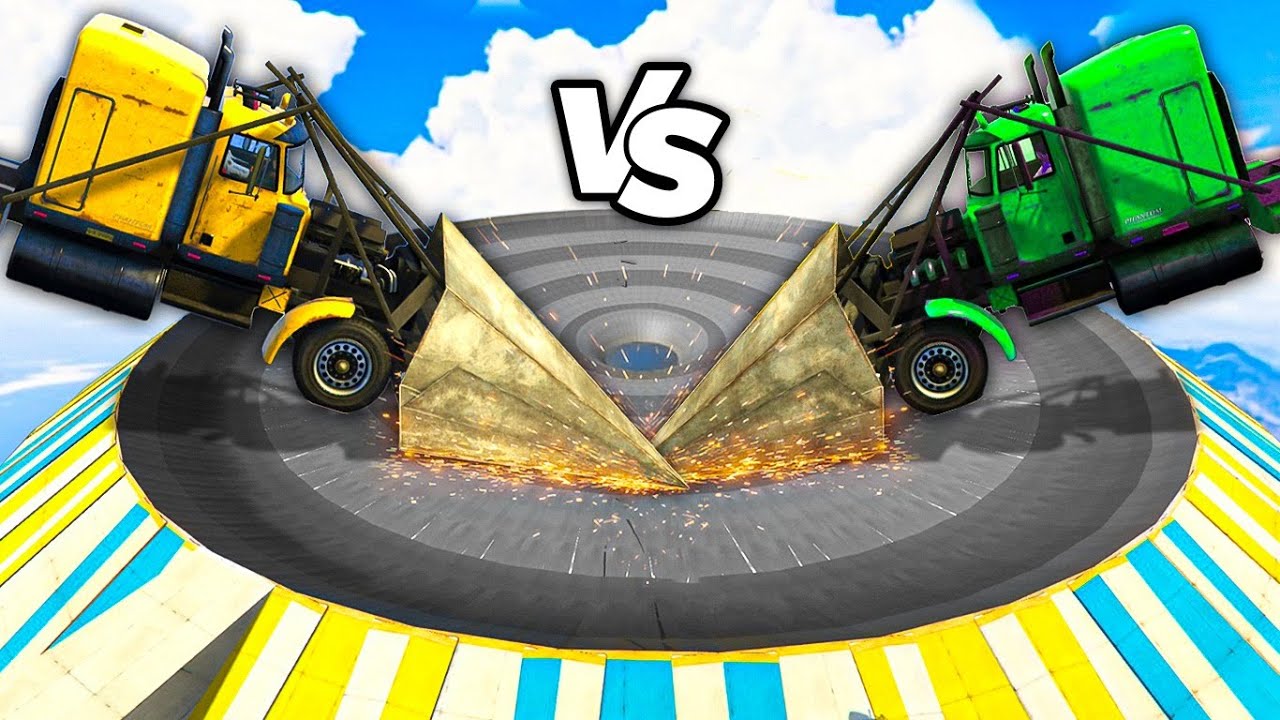 GTA V Online: CORRIDA BATE-BATE com o caminhão BICUDO! (ARENA FUNIL)