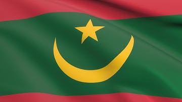 Flag of Mauritania waving in the wind - Flag animation - Motion background - 4K UHD